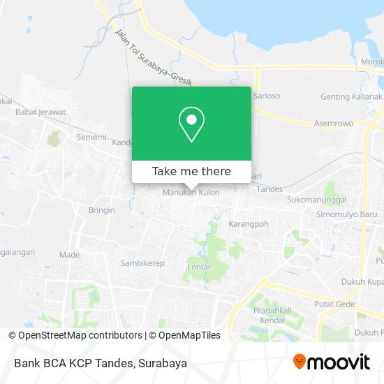 Bank BCA KCP Tandes map