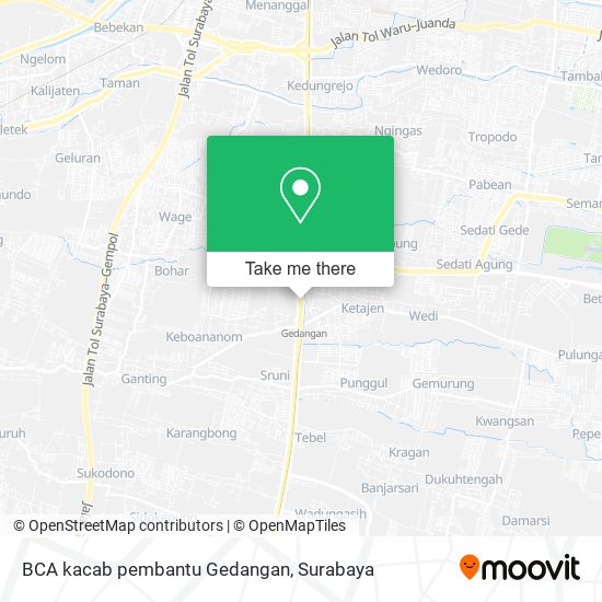 BCA kacab pembantu Gedangan map