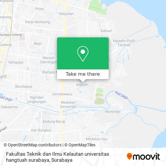Fakultas Teknik dan Ilmu Kelautan  universitas hangtuah surabaya map