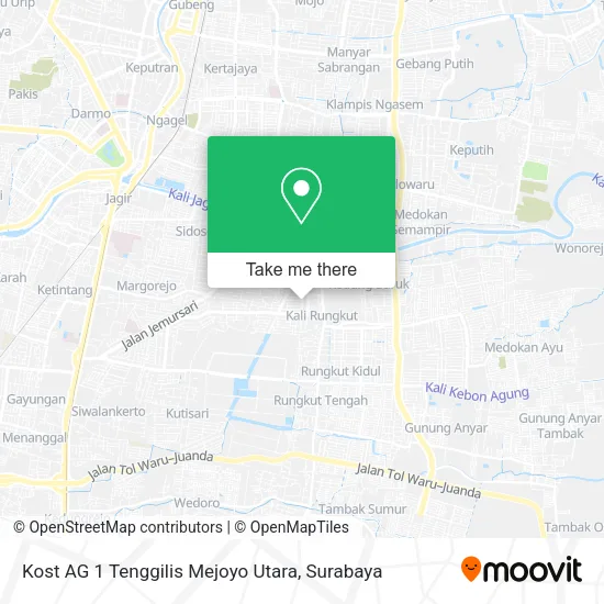 Kost AG 1 Tenggilis Mejoyo Utara map
