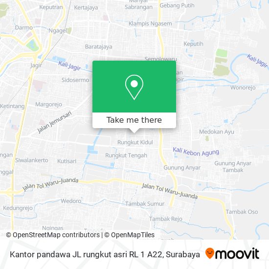 Kantor pandawa JL rungkut asri RL 1 A22 map