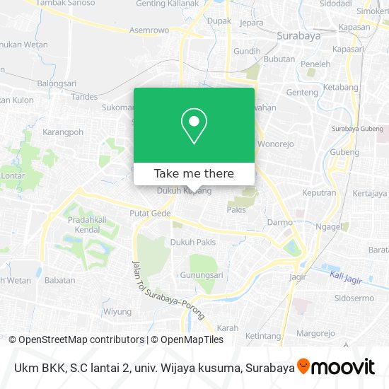 Ukm BKK, S.C lantai 2, univ. Wijaya kusuma map