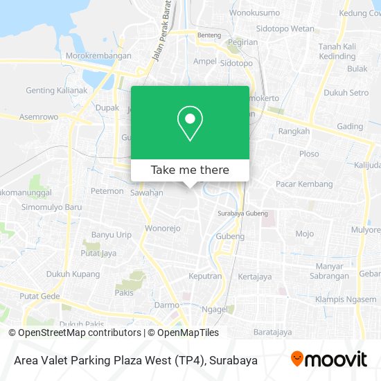 Area Valet Parking Plaza West (TP4) map
