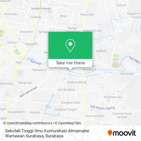Sekolah Tinggi Ilmu Komunikasi Almamater Wartawan Surabaya map