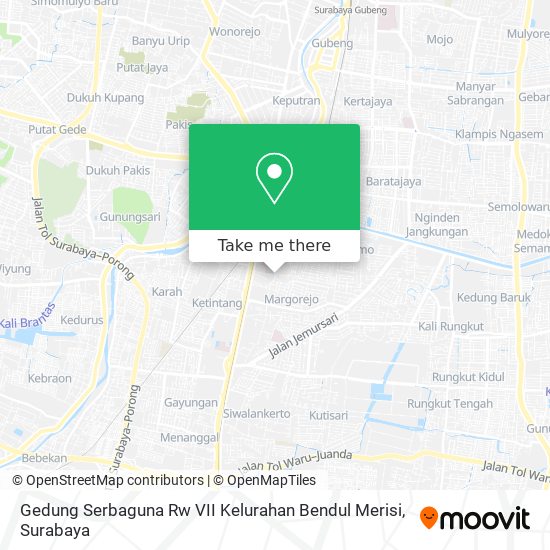 Gedung Serbaguna Rw VII Kelurahan Bendul Merisi map