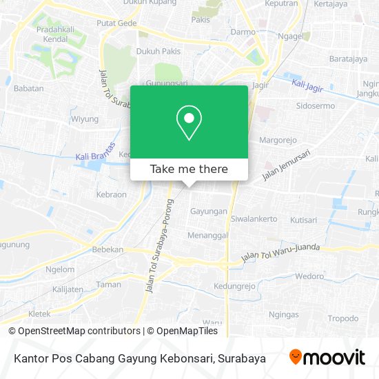 Kantor Pos Cabang Gayung Kebonsari map