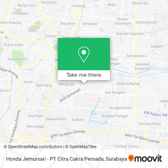 Honda Jemursari - PT Citra Cakra Persada map