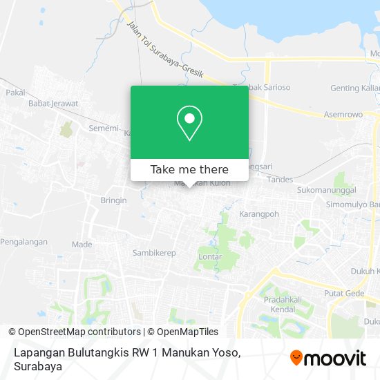 Lapangan Bulutangkis RW 1 Manukan Yoso map