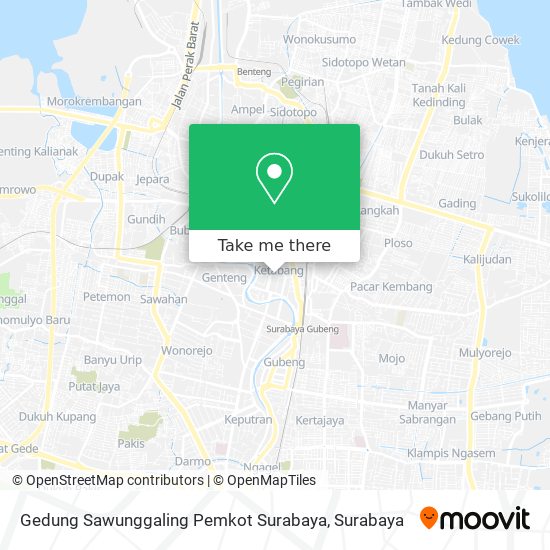 Gedung Sawunggaling Pemkot Surabaya map