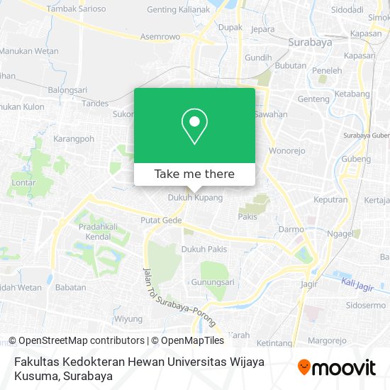 Fakultas Kedokteran Hewan Universitas Wijaya Kusuma map