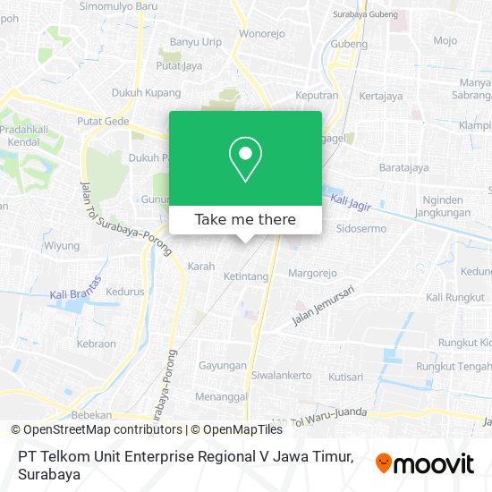 PT Telkom Unit Enterprise Regional  V Jawa Timur map