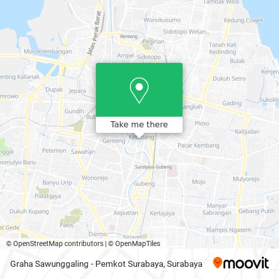 Graha Sawunggaling - Pemkot Surabaya map