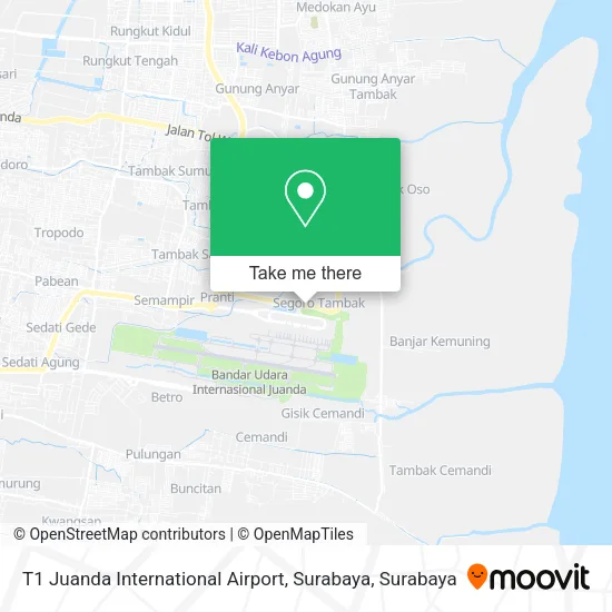 T1 Juanda International Airport, Surabaya map