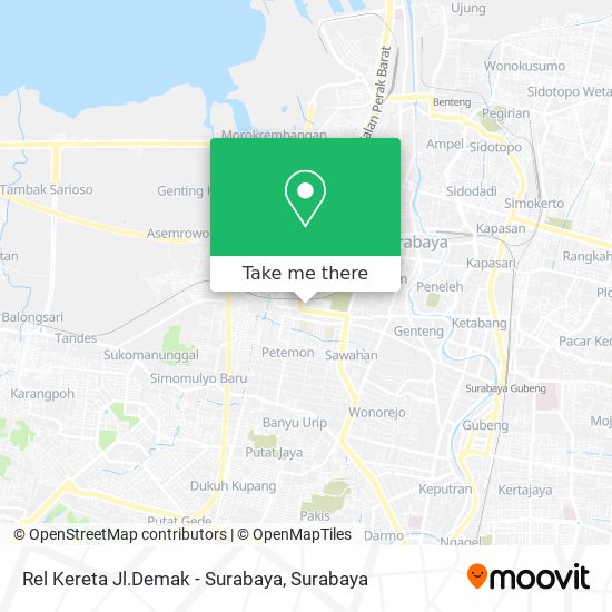Rel Kereta Jl.Demak - Surabaya map
