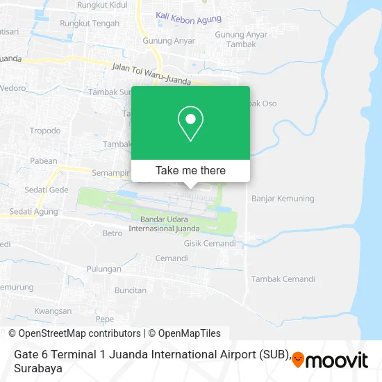 Gate 6 Terminal 1 Juanda International Airport (SUB) map