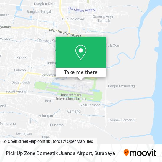 Pick Up Zone Domestik Juanda Airport map