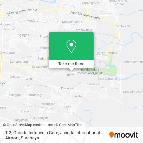 T 2, Garuda Indonesia Gate, Juanda international Airport map