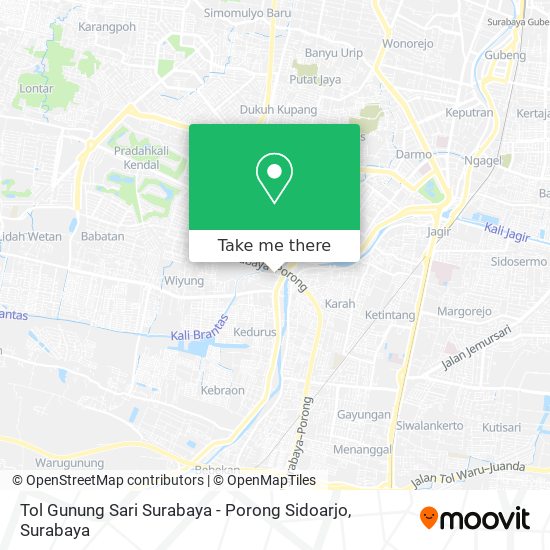 Tol Gunung Sari Surabaya - Porong Sidoarjo map