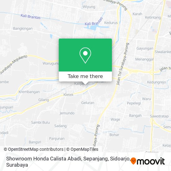 Showroom  Honda Calista Abadi, Sepanjang, Sidoarjo map