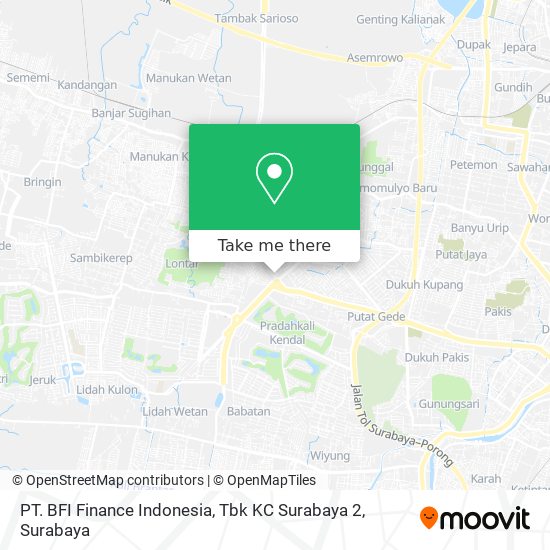 PT. BFI Finance Indonesia, Tbk KC Surabaya 2 map