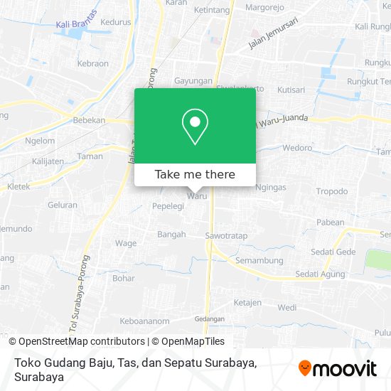 Toko Gudang Baju, Tas, dan Sepatu Surabaya map