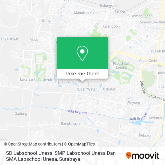 SD Labschool Unesa, SMP Labschool Unesa Dan SMA Labschool Unesa map