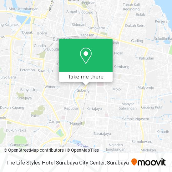 The Life Styles Hotel Surabaya City Center map