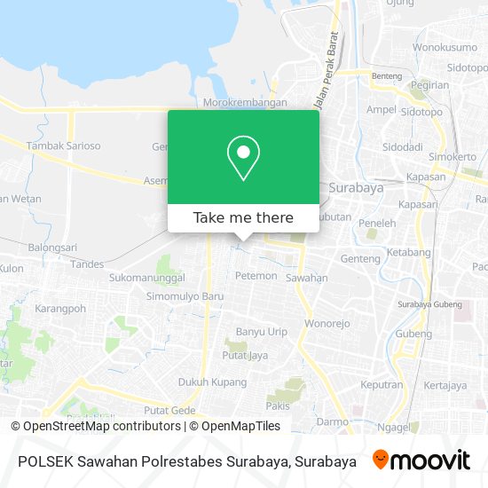 POLSEK Sawahan Polrestabes Surabaya map