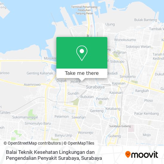 Balai Teknik Kesehatan Lingkungan dan Pengendalian Penyakit Surabaya map