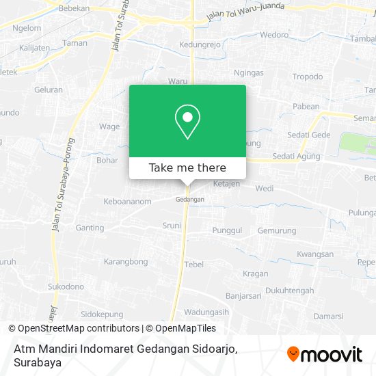 Atm Mandiri Indomaret Gedangan Sidoarjo map