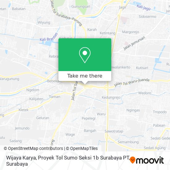 Wijaya Karya, Proyek Tol Sumo Seksi 1b Surabaya PT map