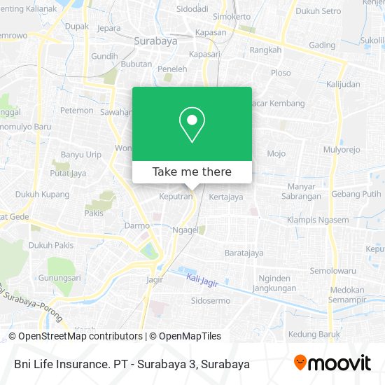 Bni Life Insurance. PT - Surabaya 3 map