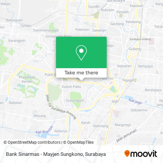 Bank Sinarmas - Mayjen Sungkono map