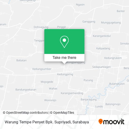 Warung Tempe Penyet Bpk. Supriyadi map