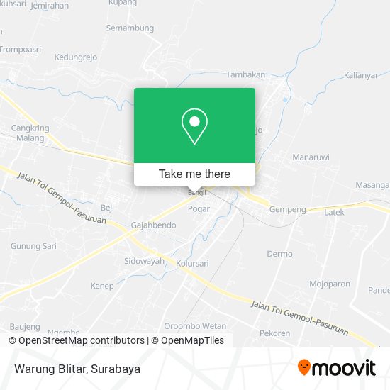 Warung Blitar map