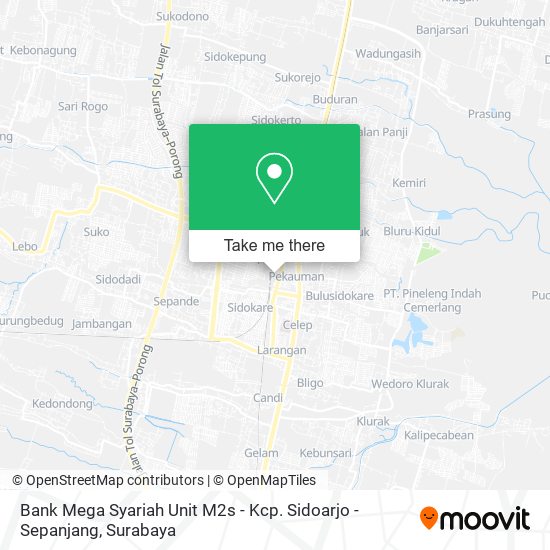Bank Mega Syariah Unit M2s - Kcp. Sidoarjo - Sepanjang map
