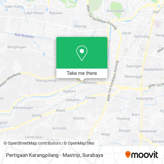Pertigaan Karangpilang - Mastrip map
