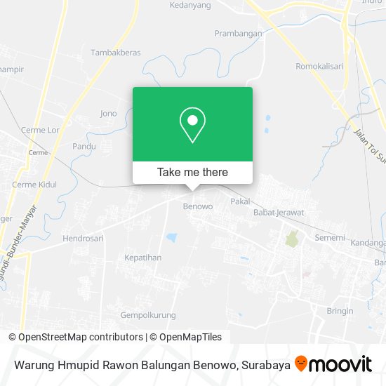 Warung Hmupid Rawon Balungan Benowo map