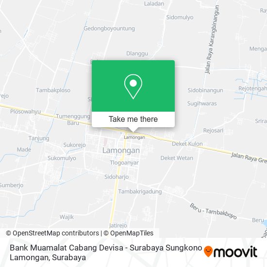 Bank Muamalat Cabang Devisa - Surabaya Sungkono Lamongan map