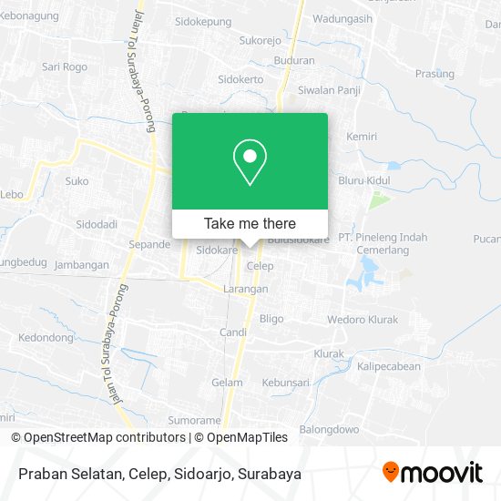 Praban Selatan, Celep, Sidoarjo map