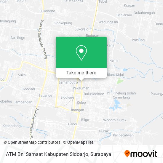 ATM Bni Samsat Kabupaten Sidoarjo map