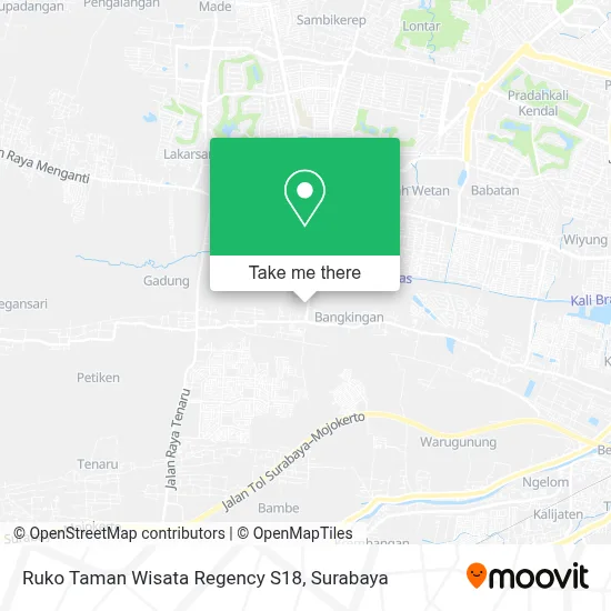 Ruko Taman Wisata Regency S18 map