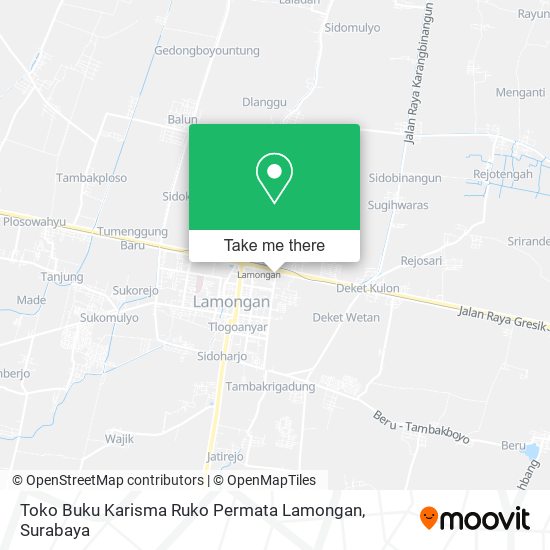 Toko Buku Karisma Ruko Permata Lamongan map