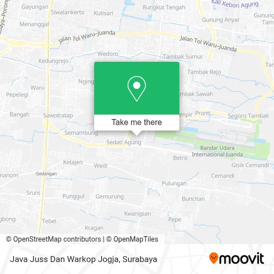 Java Juss Dan Warkop Jogja map