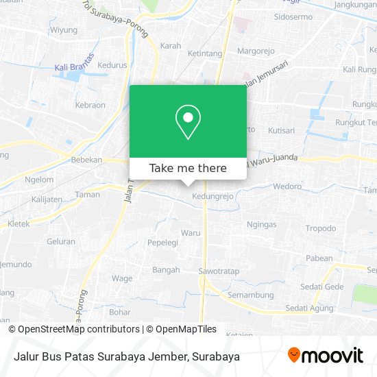 Jalur Bus Patas Surabaya Jember map