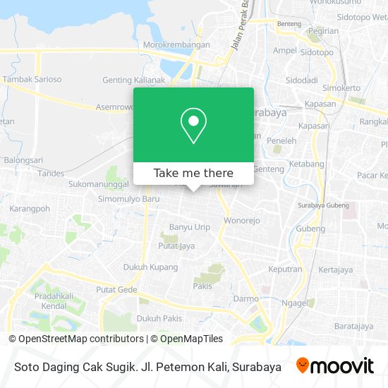 Soto Daging Cak Sugik. Jl. Petemon Kali map