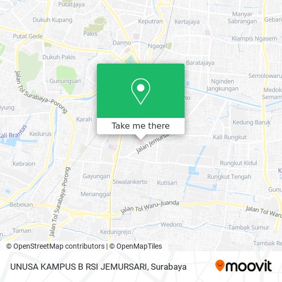 UNUSA KAMPUS B RSI JEMURSARI map