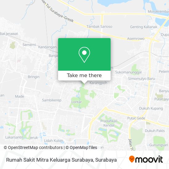 Rumah Sakit Mitra Keluarga Surabaya map