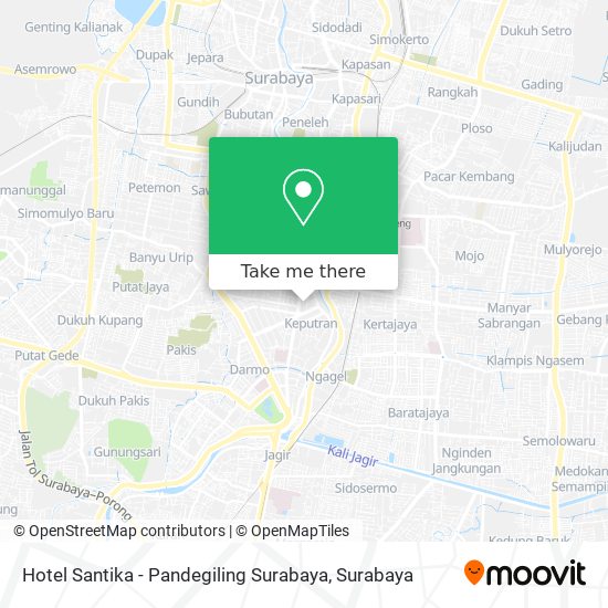 Hotel Santika - Pandegiling Surabaya map