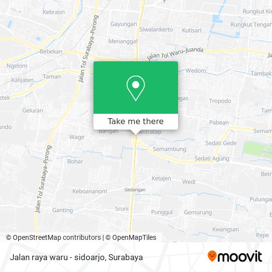 Jalan raya waru - sidoarjo map